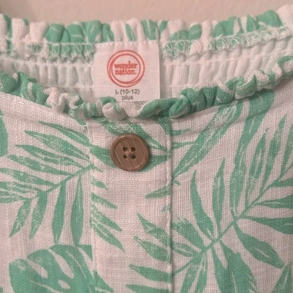 👧🏻Wonder Nation cotton tropical leaf sundress - Picture 3 of 6